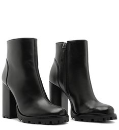 Bota Cano Curto Schutz Coturno Couro 020330011 Preto | Zariff