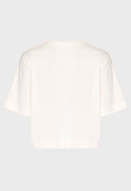 Camiseta Cropped Algodão Milene Happy Hour Branca