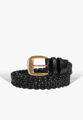 Cinto Trançado Couro Preto
