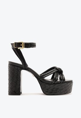 Sandália Casual Flats Meia Pata Couro Preta