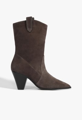 Bota Suede Marrom Escuro