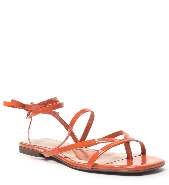 Schutz x Ginger Sandália Flat Lace-Up Ocre Schutz x Ginger Sandália Flat Lace-Up Ocre