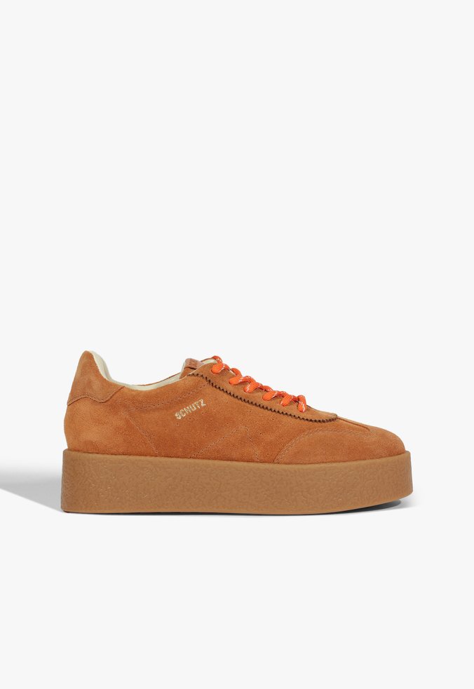 Tênis Flatform Couro Marrom