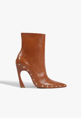 Bota Lexi Salto Alto Couro Marrom