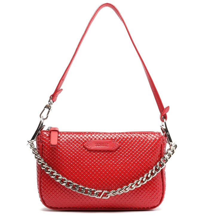 Bolsa Tiracolo Pequena Emmy Snake Vermelha Bolsa Tiracolo Pequena Emmy Snake Vermelha