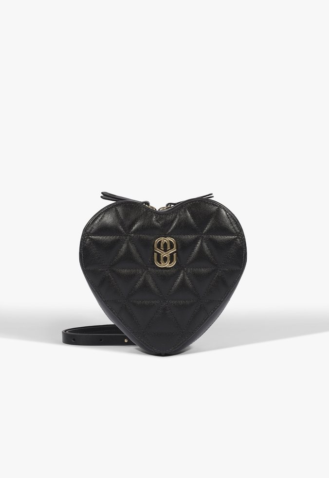 Bolsa Tiracolo Love Couro Preta