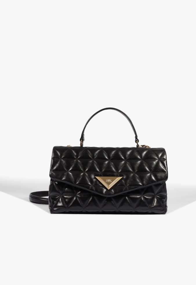 Bolsa Satchel 944 Media Couro Preta