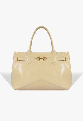 Bolsa Tote Sally Grande de Couro Bege