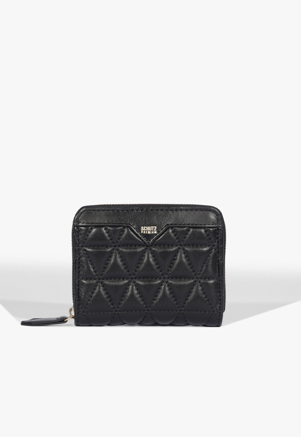 Vista 2 Carteira Pequena Couro Matelassê Preta Schutz Preto Schutz Preto
