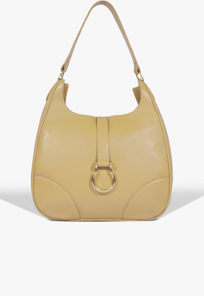 Bolsa Shoulder Abbie Grande Couro Bege