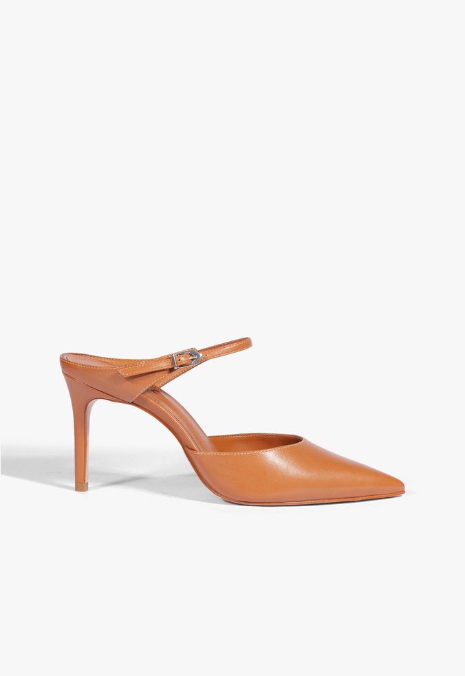 Mule Laura Couro Marrom