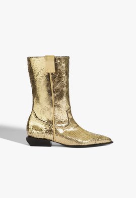 Bota Ashley Couro Dourada