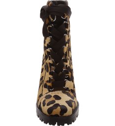 Combat Boot Lace Up Animal Print