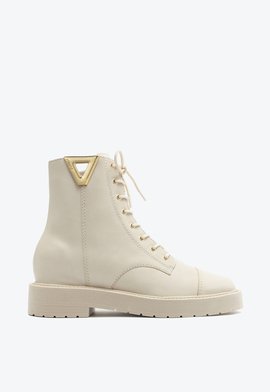 Bota Coturno Theo Couro Bege