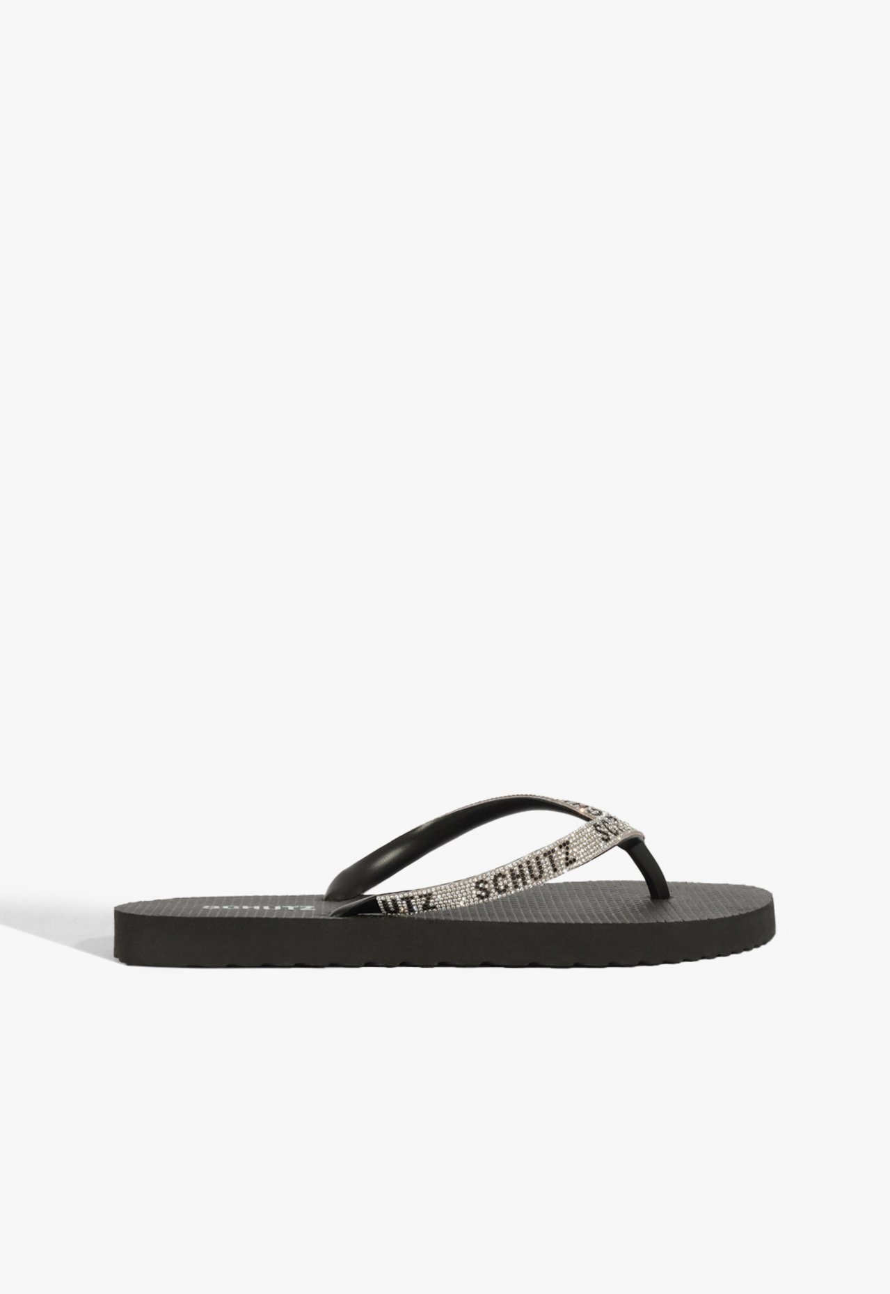 Chinelo Preto com Tiras de Strass | Schutz