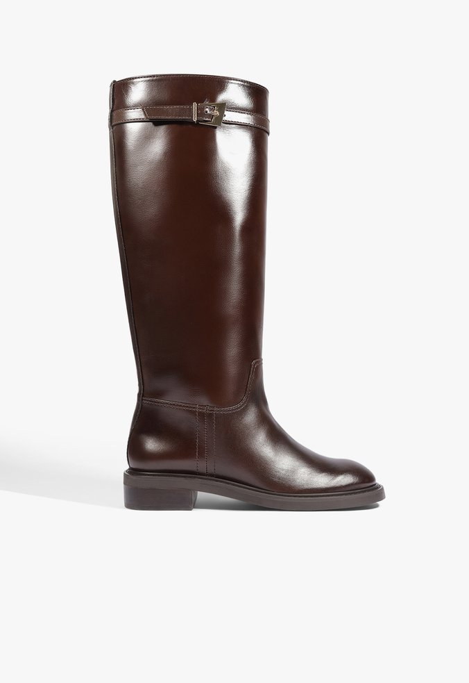 Bota Modern Couro Marrom Escuro
