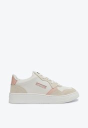 Tênis London Couro Branco e Rosa Claro