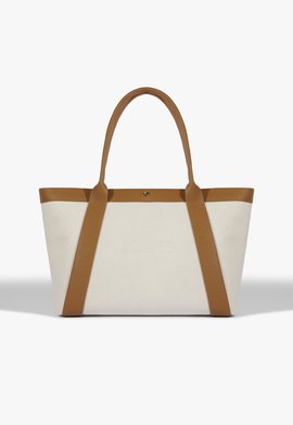 Bolsa Shopping Lona Couro Preta