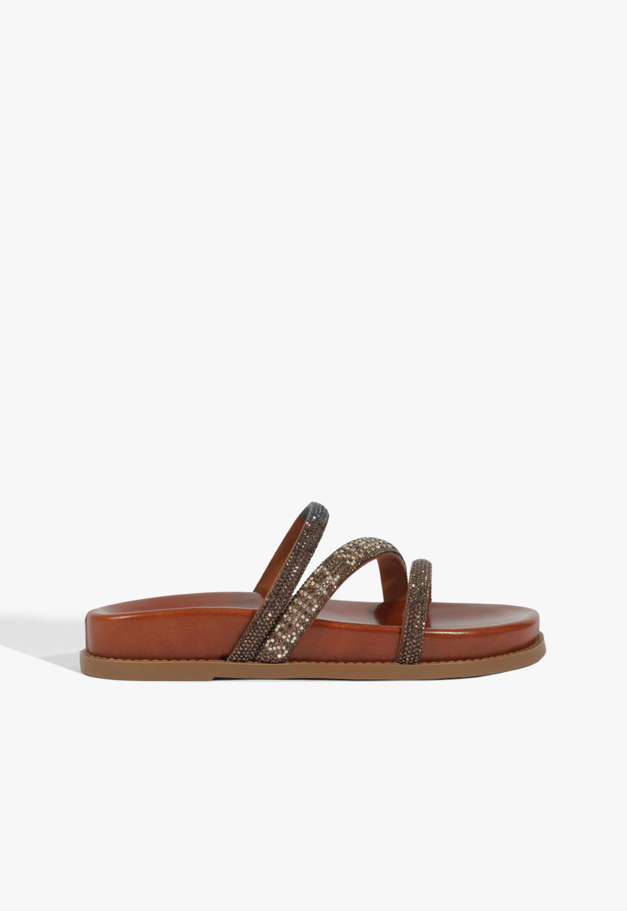 Sandália Papete Brilho Marrom | Schutz