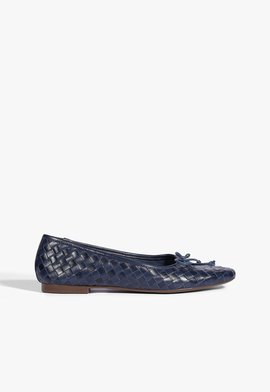 Sapatilha Arissa Woven Casual Couro Azul