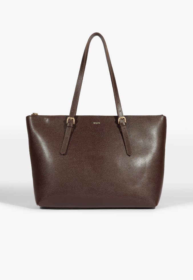 Bolsa Shopping Grande Sara Couro Marrom
