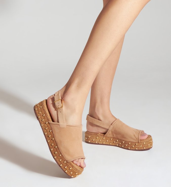 Flatform Nobuck Studs Bege Flatform Nobuck Studs Bege