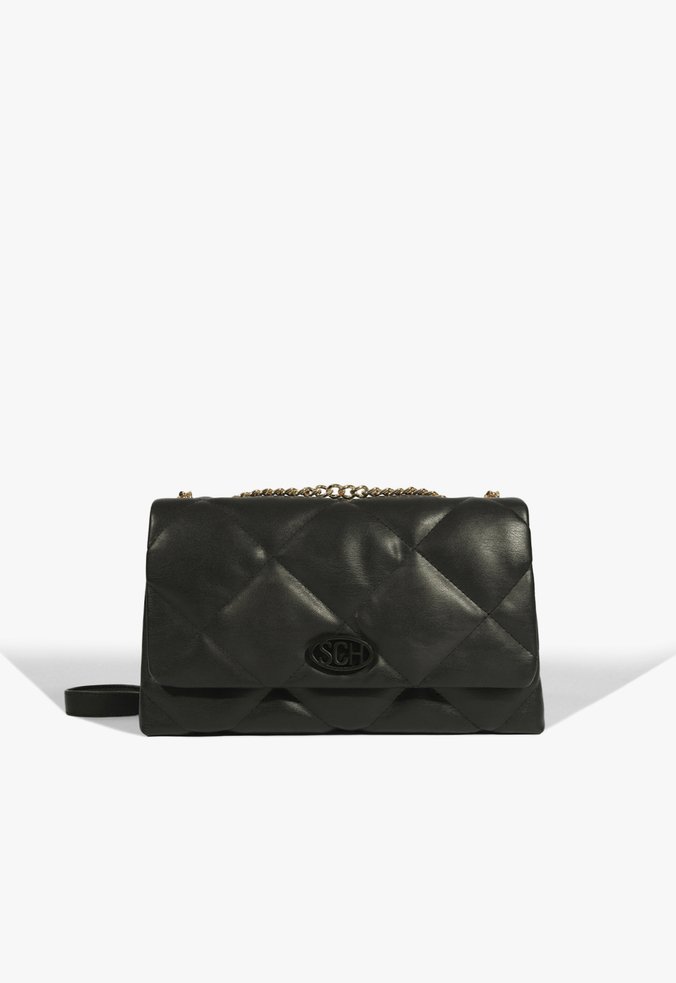 Bolsa Tiracolo Shoulder Marina Média Preta