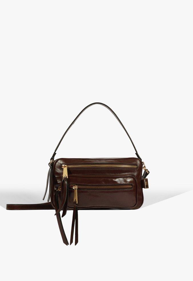 Bolsa Crossbody Média Couro Marrom