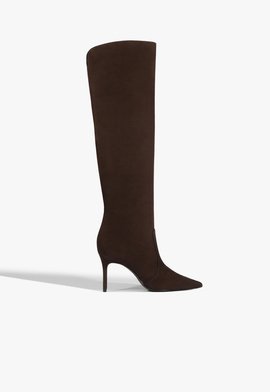 Bota Dressy Cano Longo Couro Dark Brown