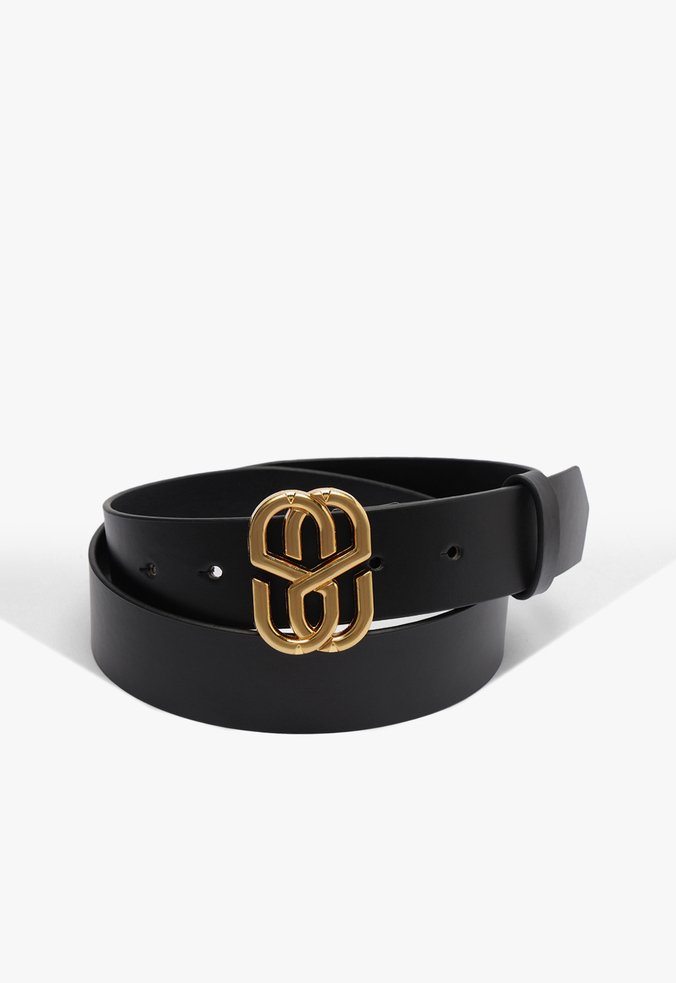 Cinto Emblem Couro Preto