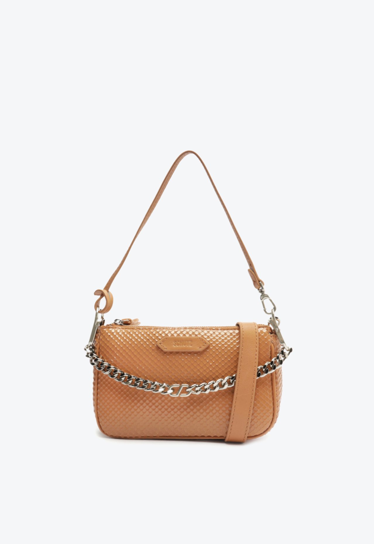 Vista 2 Bolsa Tiracolo Emmy Couro Schutz Dourado Schutz Dourado