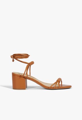 Sandália Block Heel Lace-Up Marrom