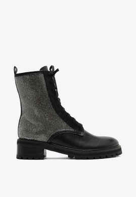 Bota Coturno Colleen Brilho Preto