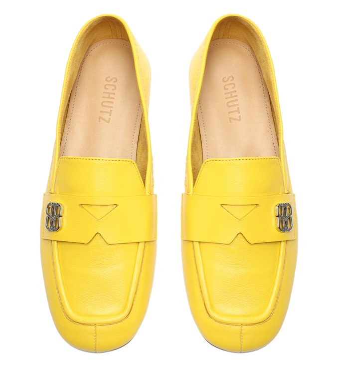 Sapato Mocassim Couro Amarelo Sapato Mocassim Couro Amarelo