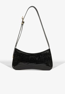 Bolsa Ayla Couro Croco Preta