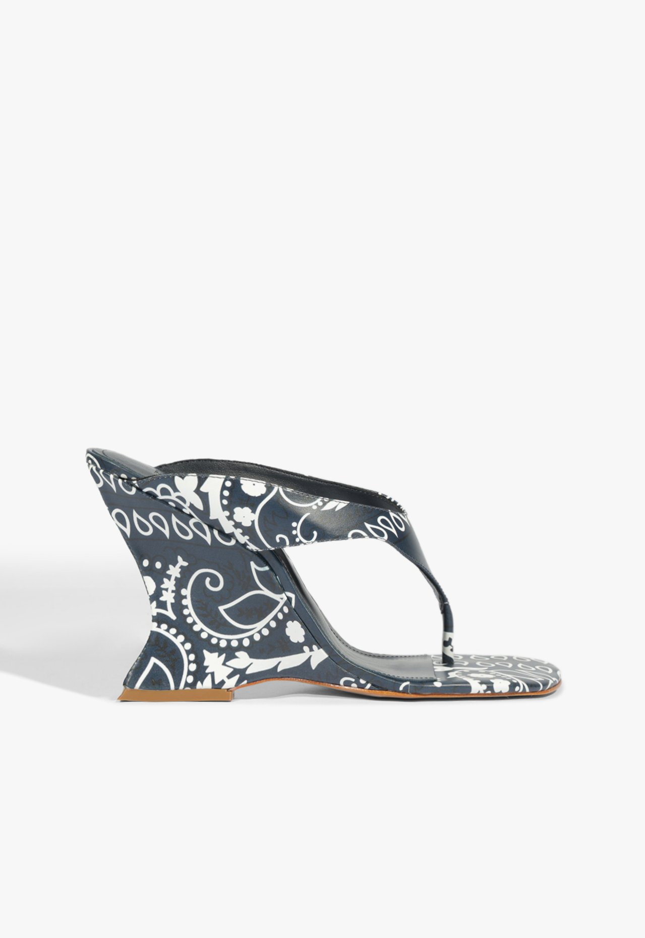 Tamanco Anabela Maya Scarf Couro Azul | Schutz