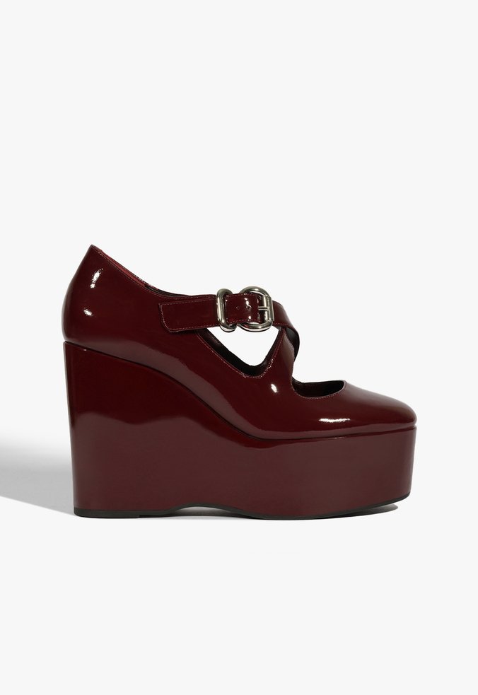 Scarpin Plataforma Myriam Couro Vinho