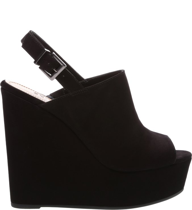 Sandália Anabela Power Nobuck Black Sandália Anabela Power Nobuck Black