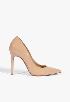 Sapato Scarpin Salto Fino Verniz Bege