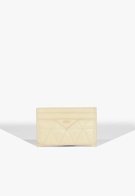 Porta Cartões Couro Matelassê Off White 