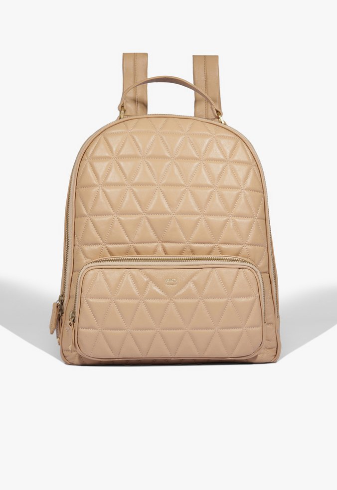 Mochila New 944 Matelassê Couro Bege