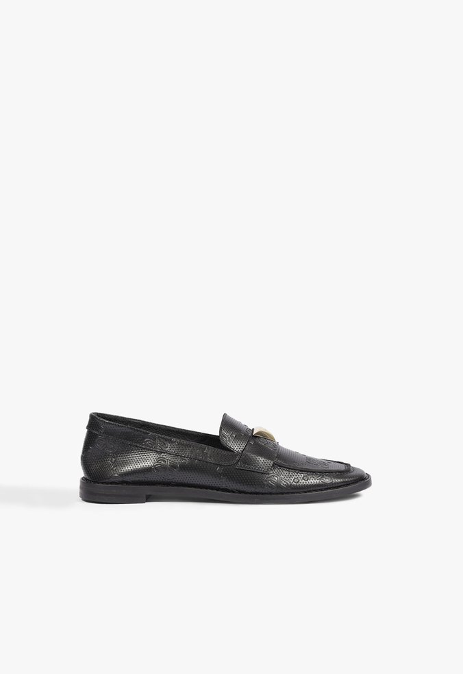 Mocassim Donatella Couro Preto