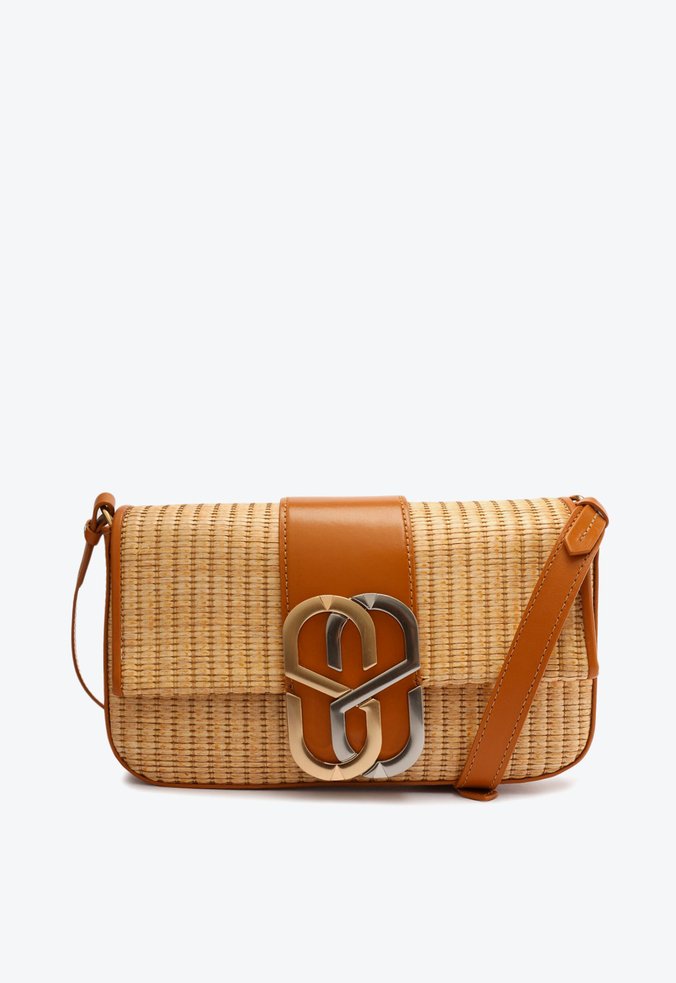 Bolsa Tiracolo Pequena Sophia Ráfia Bege | Schutz