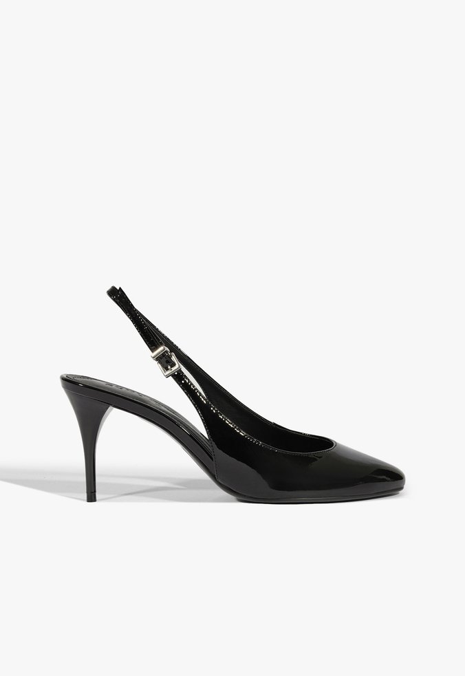 Sapato Scarpin Slingback Modern Round Preto