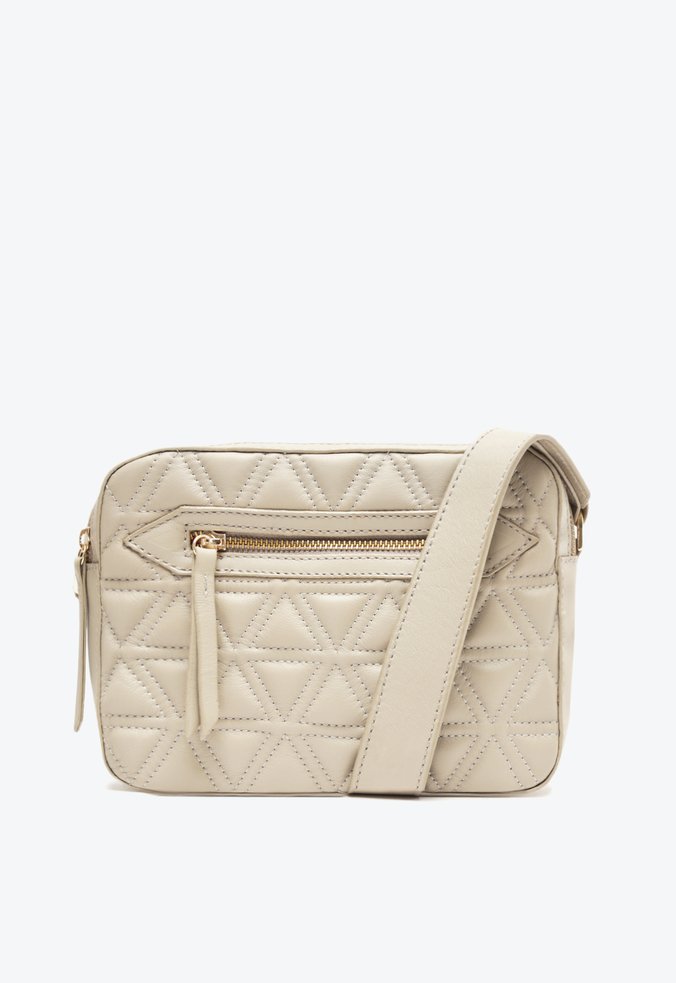 BOLSA TIRACOLO LILI COURO MATELASSÊ CINZA