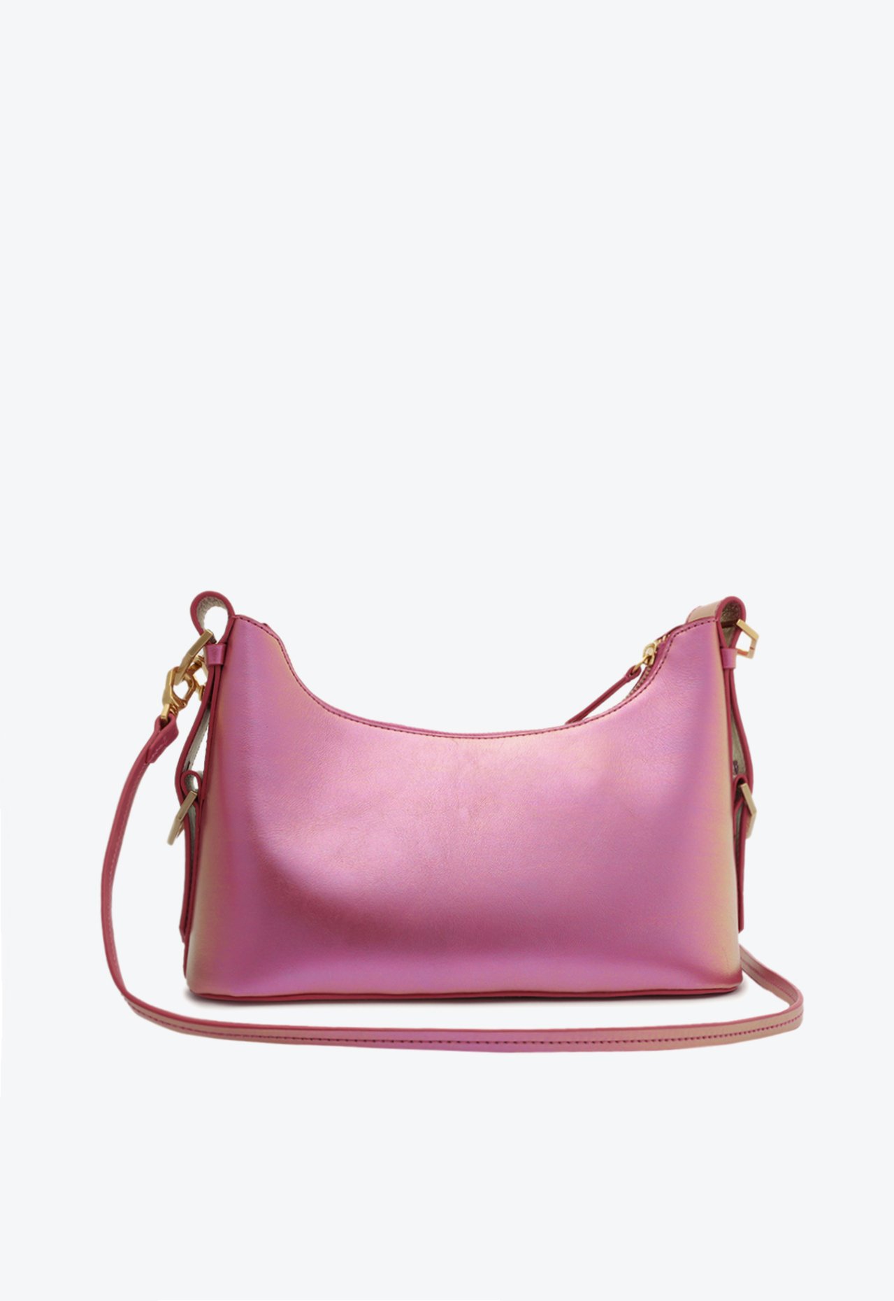 Bolsa Tiracolo Cher Média Couro Croco Holográfica Pink | Schutz