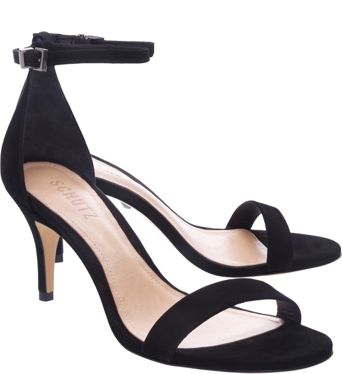 Sandália Gisele Mid Heel Black Sandália Gisele Mid Heel Black