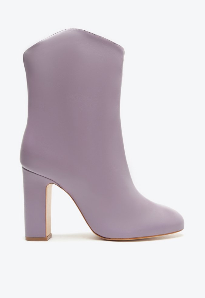 Bota Cano Curto Couro Roxa Schutz