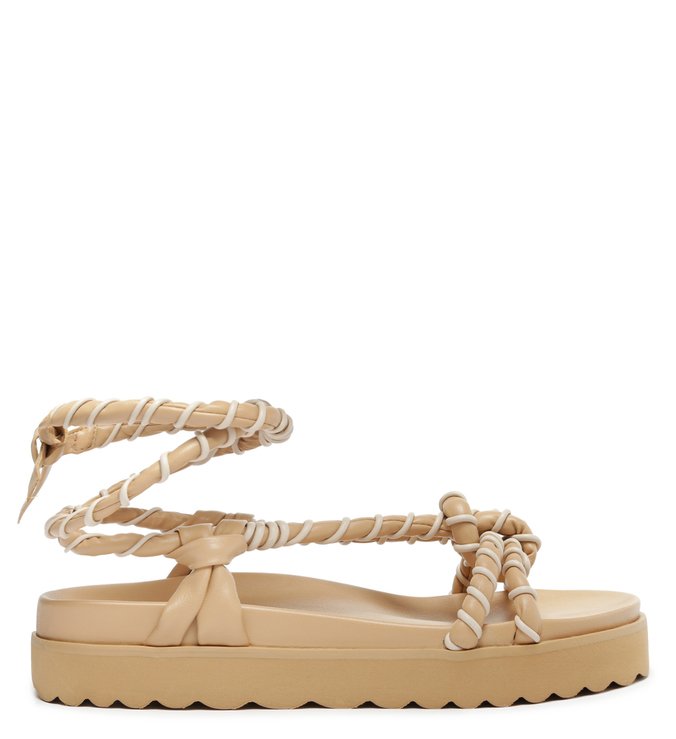 Sandália Papete Flatform Amarração Navy Bege Sandália Papete Flatform Amarração Navy Bege