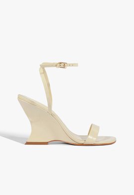 Sandália Anabela Siena Couro Branco